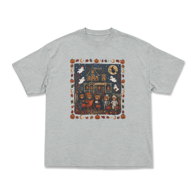 Halloween Haunted House Graphic T-Shirt - Grey - US16-18(2XL) - image 3