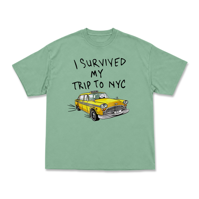 Casual I Survived My Trip to NYC Taxi Graphic T-Shirt - Light Green - US16-18(2XL) - image 3