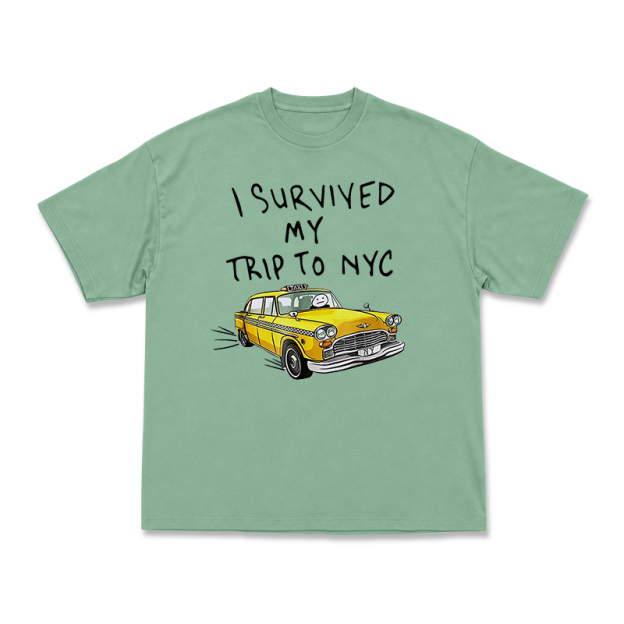Casual I Survived My Trip to NYC Taxi Graphic T-Shirt - Light Green - US16-18(2XL) - image 3