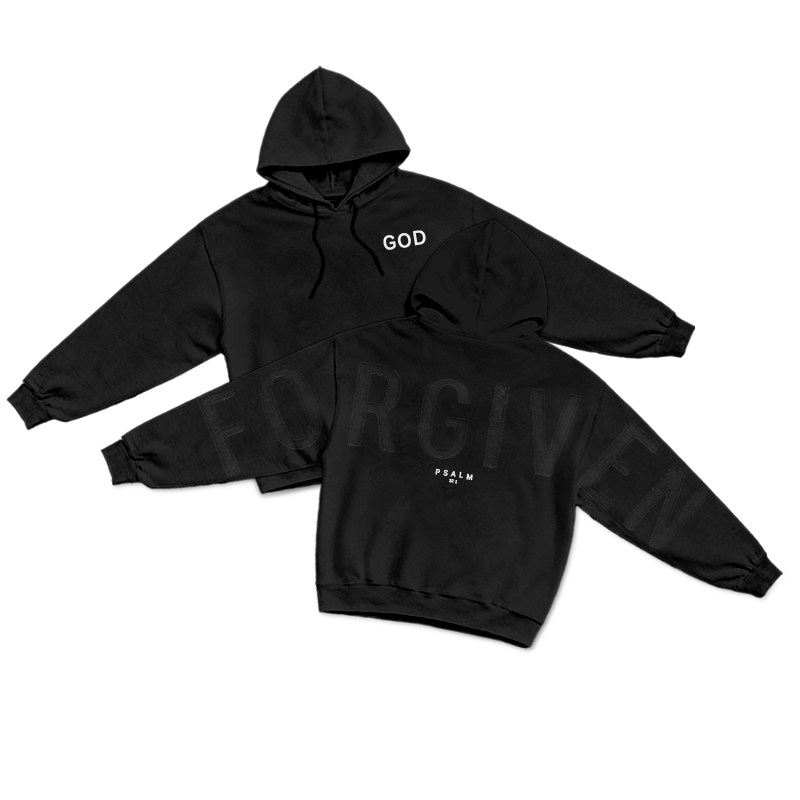 Psalm Forgiven Statement Back Street Hoodie - Black - US16-18(2XL) - image 2