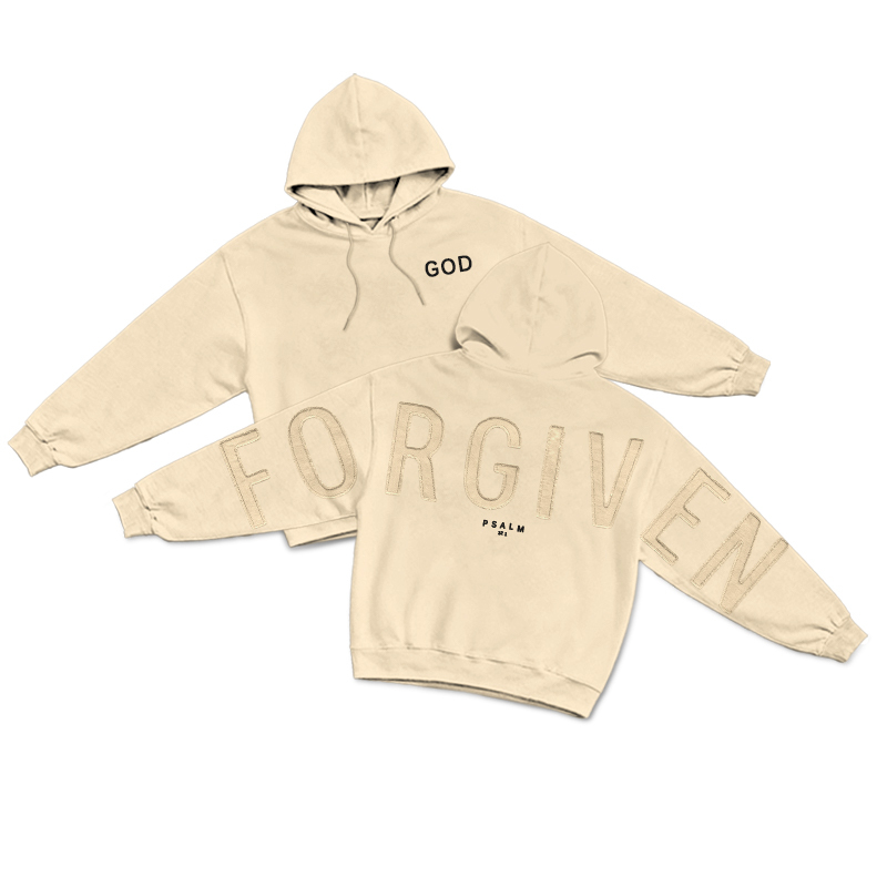 Psalm Forgiven Statement Back Street Hoodie - Apricot - US16-18(2XL) - image 1
