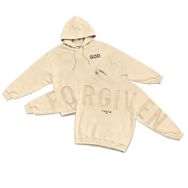 Psalm Forgiven Statement Back Street Hoodie - Apricot - US16-18(2XL) - image 1