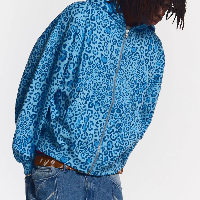 Street Leopard Print Zip Up Hoodie - image 2