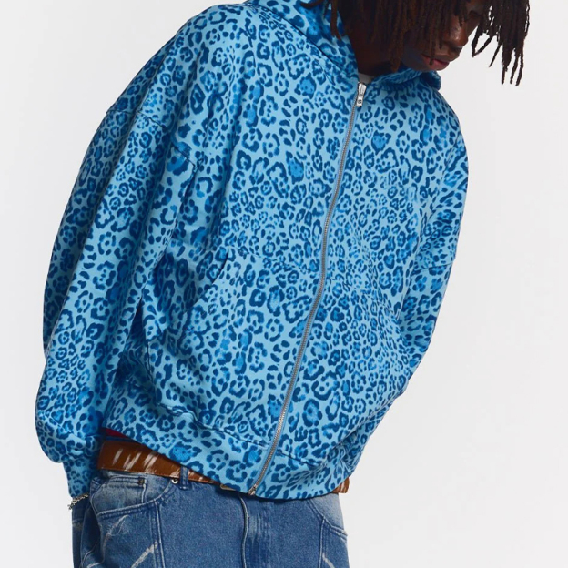 Street Leopard Print Zip Up Hoodie - image 2