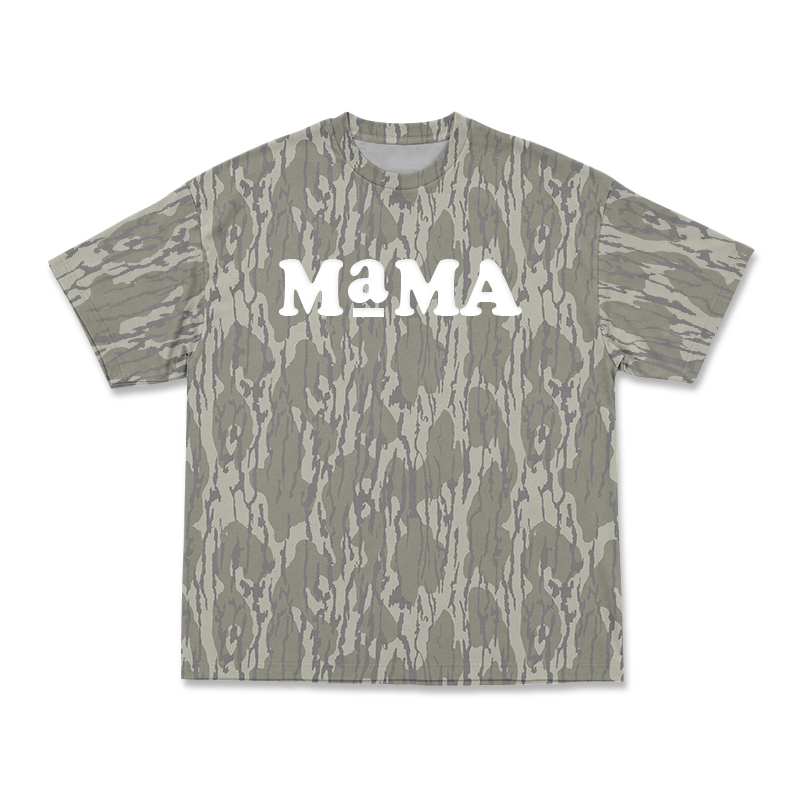 Street Style MAMA Leaf Camo Short Sleeve T-Shirt - Khaki - 3XL - image 1