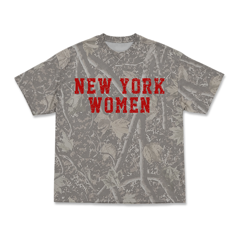 New York Women Graphic Camo Print T-Shirt - Olive Green - 3XL - image 2