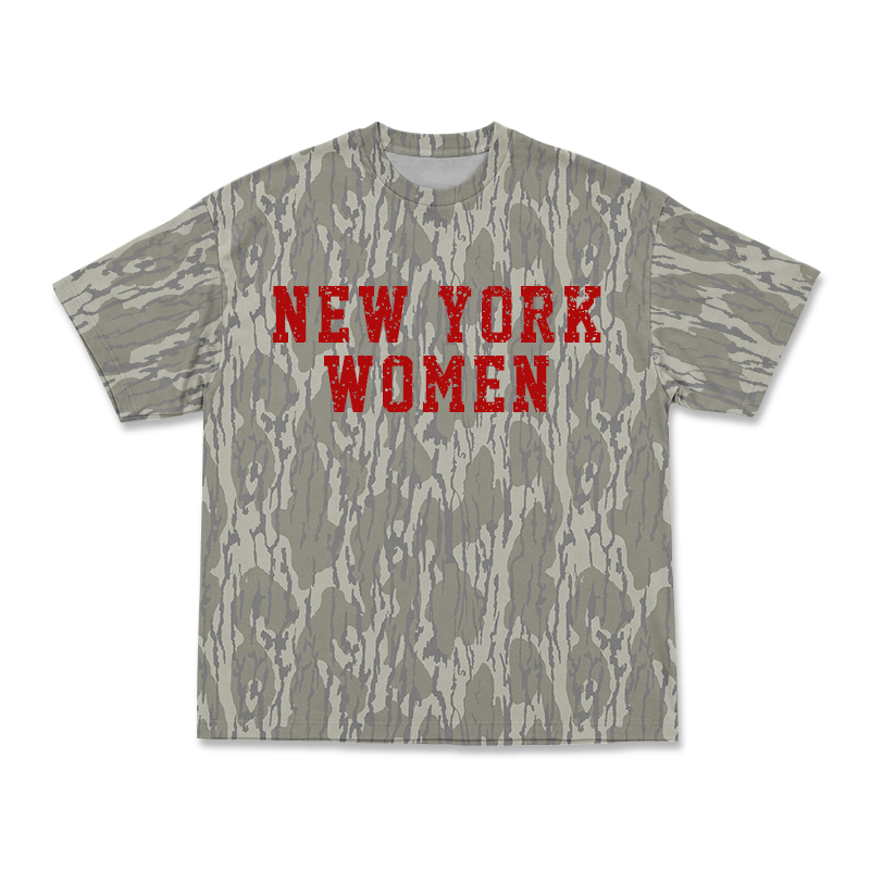 New York Women Graphic Camo Print T-Shirt - Khaki - 3XL - image 1