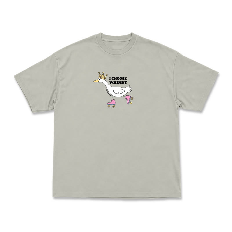 Casual Whimsy Crown Duck Graphic Relaxed Crewneck T-Shirt - Warm Grey - US16-18(2XL) - image 5
