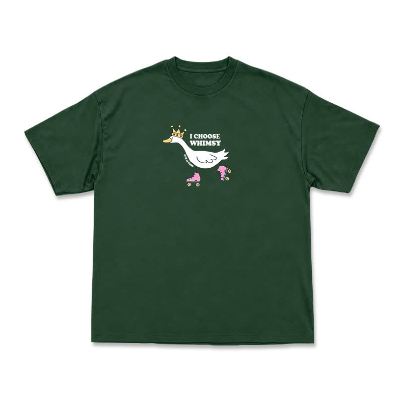 Casual Whimsy Crown Duck Graphic Relaxed Crewneck T-Shirt - Green - US16-18(2XL) - image 13