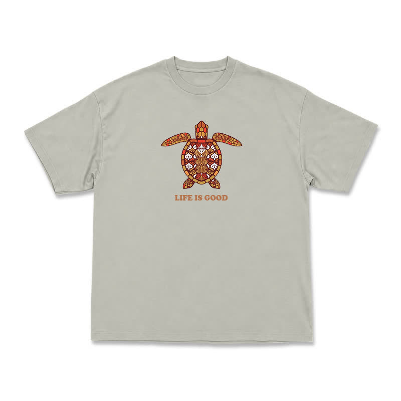 Relaxed Fit Life Is Good Turtle Art Everyday Crew Neck T-Shirt - Warm Grey - US16-18(2XL) - image 3