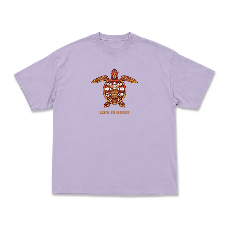 Relaxed Fit Life Is Good Turtle Art Everyday Crew Neck T-Shirt - Purple - US16-18(2XL) - image 6