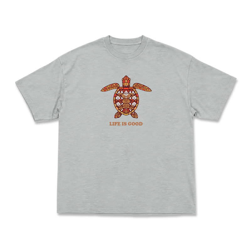 Relaxed Fit Life Is Good Turtle Art Everyday Crew Neck T-Shirt - Grey - US16-18(2XL) - image 15