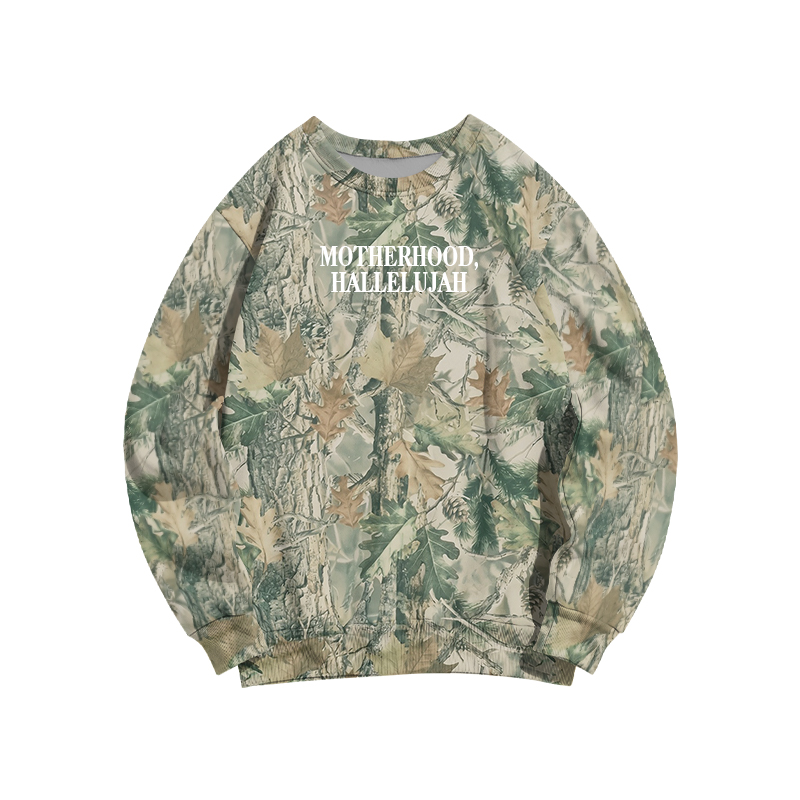 Vintage Camo MOTHERHOOD HALLELUJAH Print Sweatshirt - Green - 3XL - image 2