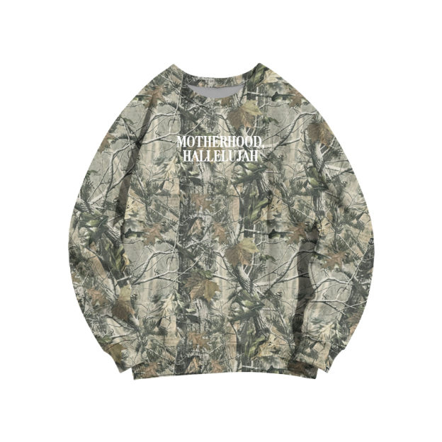 Vintage Camo MOTHERHOOD HALLELUJAH  Print Sweatshirt - Dark Green Camo - 3XL - image 3