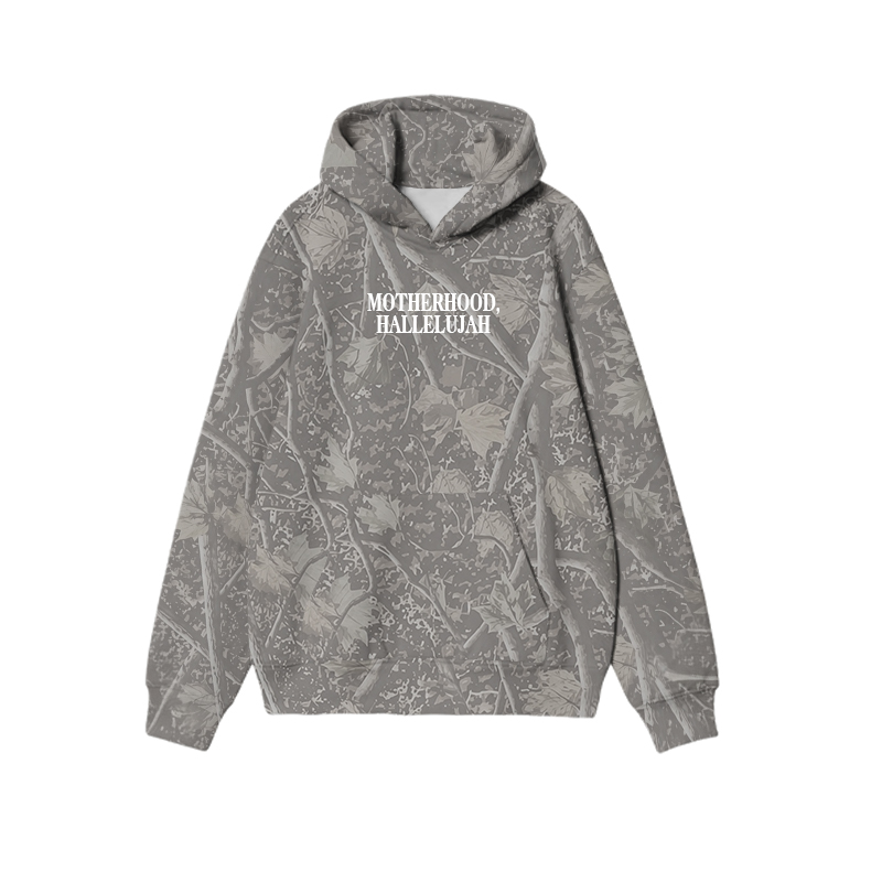 Vintage Camo MOTHERHOOD HALLELUJAH Graphic Print Causal Hoodie - Olive Green - US32-34(5XL) - image 1