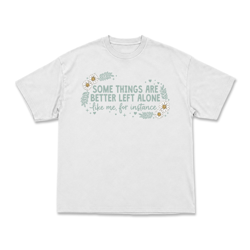 Some Things Are Better Left Alone Graphic T-Shirt - White - US16-18(2XL) - image 1