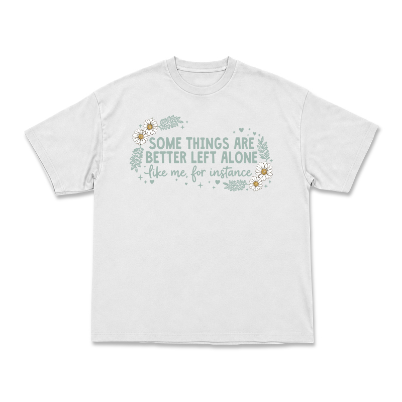 Some Things Are Better Left Alone Graphic T-Shirt - White - US16-18(2XL) - image 1
