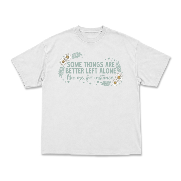 Some Things Are Better Left Alone Graphic T-Shirt - White - US16-18(2XL) - image 1
