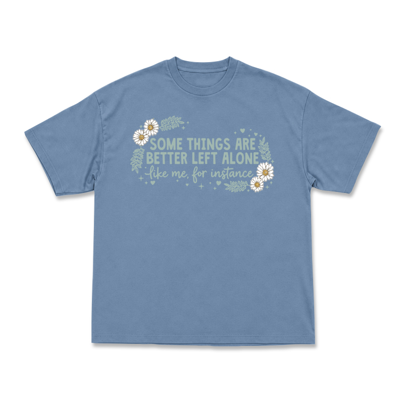 Some Things Are Better Left Alone Graphic T-Shirt - Dusty Blue - US16-18(2XL) - image 4