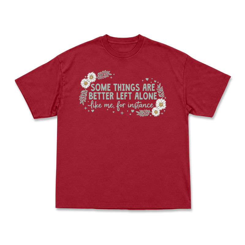 Some Things Are Better Left Alone Graphic T-Shirt - Red - US16-18(2XL) - image 5