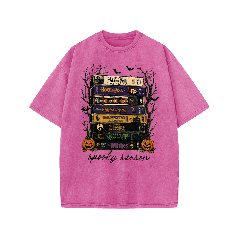 Vintage Halloween Graphic Print Acid Washed T-shirt - Pink - US20-22(3XL) - image 9