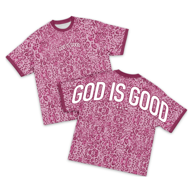 Vintage Inspired God Is Good Leopard Print T-Shirt - Pink - 3XL - image 1