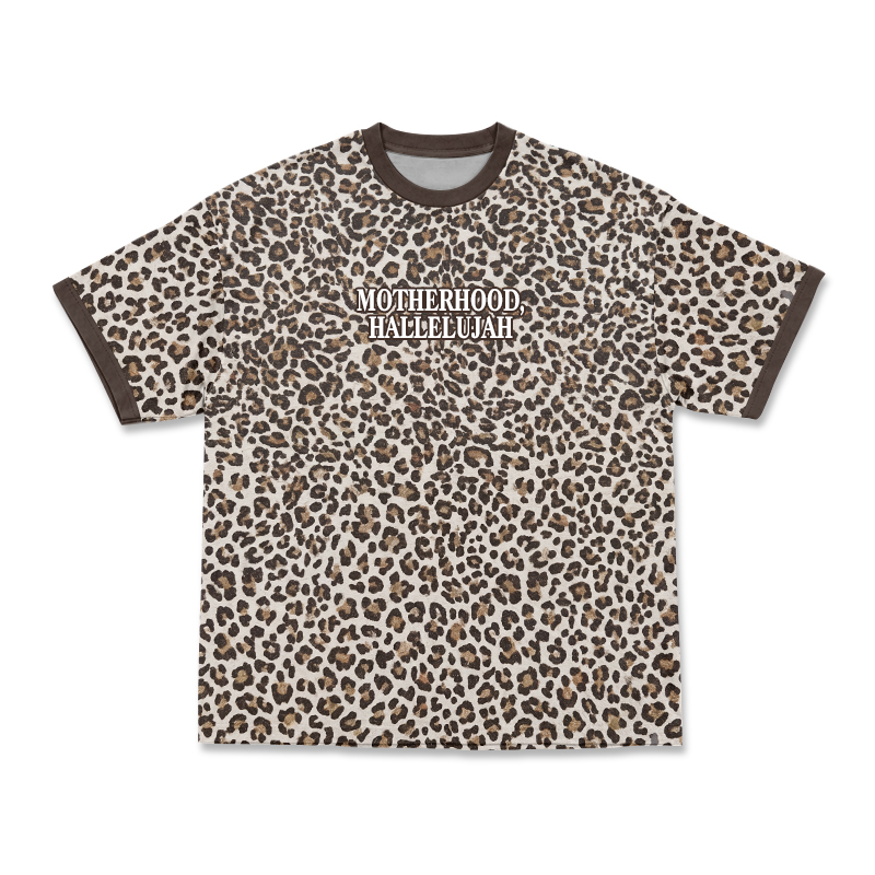 Motherhood Hallelujah Street Style Leopard Print T-Shirt - Brown - 3XL - image 1