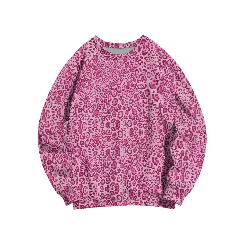 Street Leopard Graphic Print Sweatshirt - Pink - 3XL - image 2