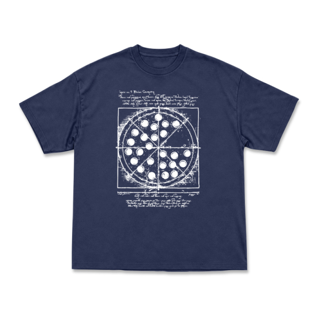 Heritage Sketch Print Ribbed Street Style T-Shirt - Navy Blue - US16-18(2XL) - image 1