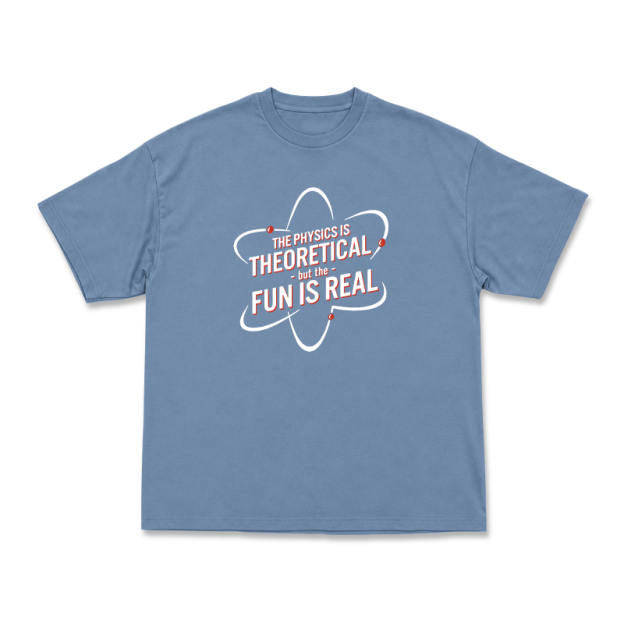 Casual Fun Is Real Slogan Physics Graphic T-Shirt  - Dusty Blue - US16-18(2XL) - image 2