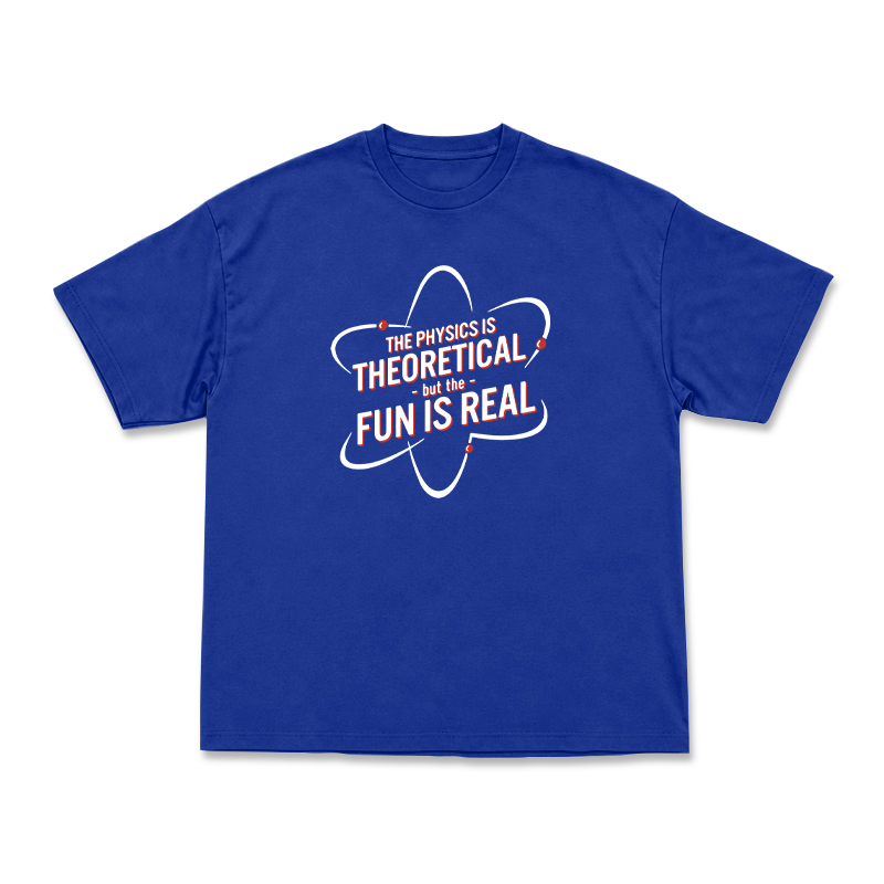 Casual Fun Is Real Slogan Physics Graphic T-Shirt  - Blue - US16-18(2XL) - image 13