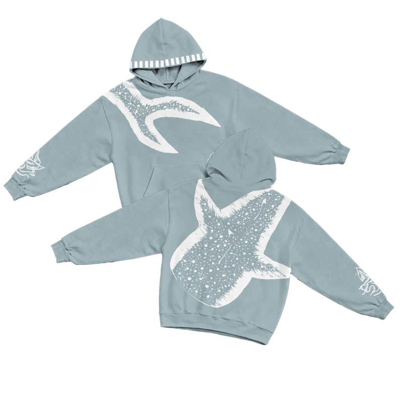 Streetwear Vintage Ocean Inspired Graphic Hoodie  - Blue - US32-34(5XL) - image 1