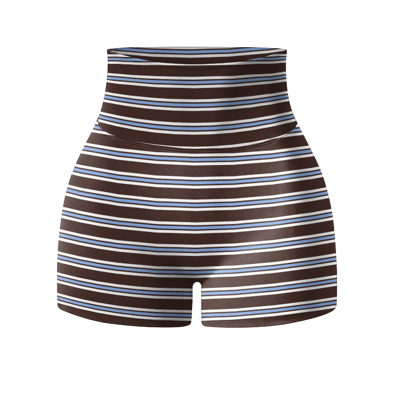 Minimalist Striped High Waist Yoga Shorts  - image 5