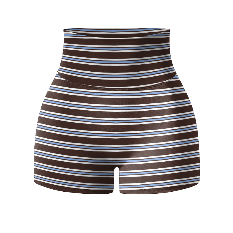 Minimalist Striped High Waist Yoga Shorts  - image 5