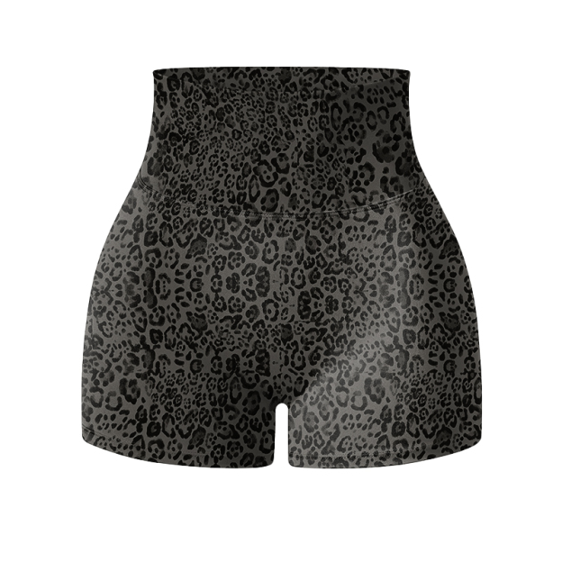 Wild Muse High Waisted Leopard Print Sculpting Yoga Shorts - image 3