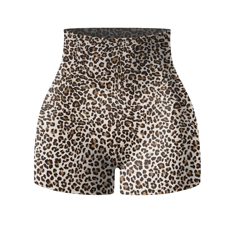 Wild Muse High Waisted Leopard Print Sculpting Yoga Shorts - image 2