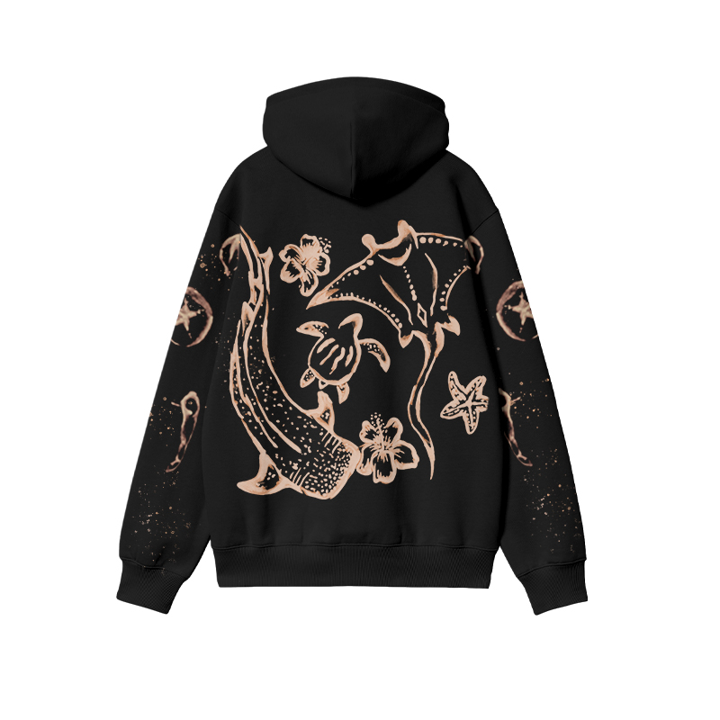 Coastal Sketch Back Bleach Print Hoodie - image 2