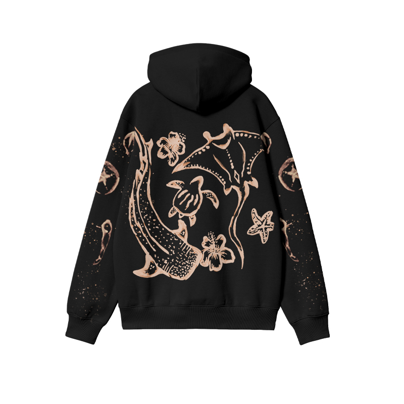 Coastal Sketch Back Bleach Print Hoodie - image 2