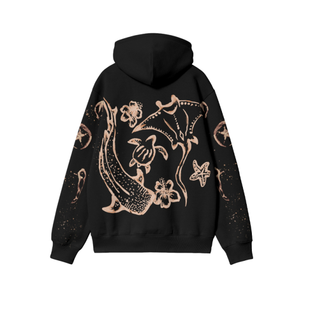 Coastal Sketch Back Bleach Print Hoodie - image 2