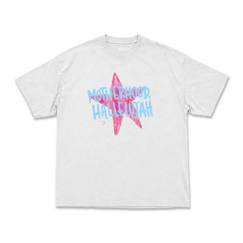 Vintage MOTHERHOOD HALLELUJAH Star Graphic Print T-Shirt - White - US16-18(2XL) - image 2