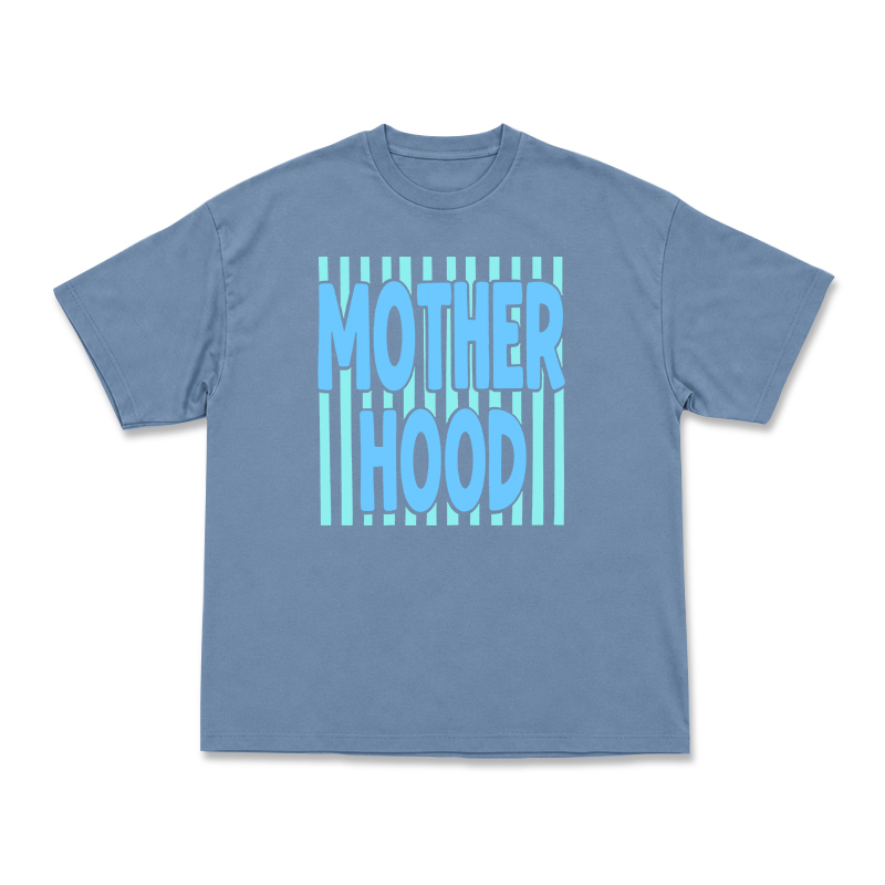 Streetwear Motherhood Round Neck Graphic Print T-Shirt - Dusty Blue - US16-18(2XL) - image 2