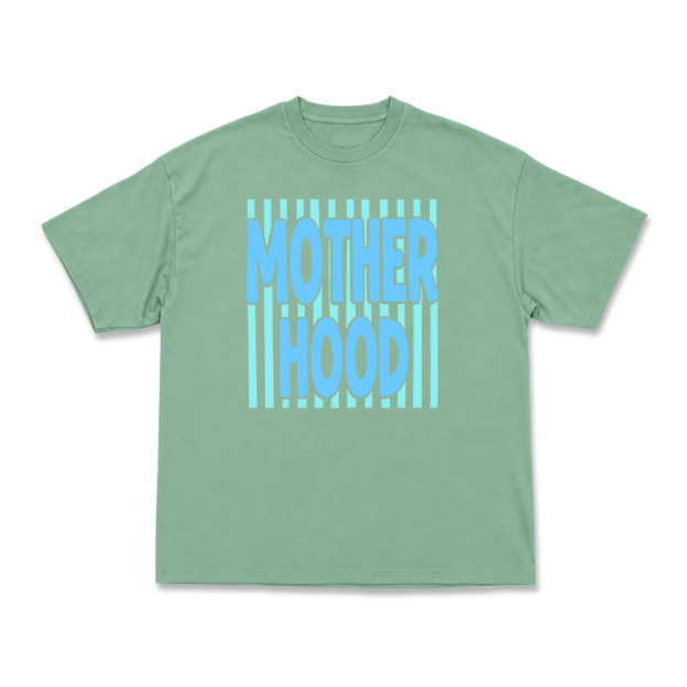 Streetwear Motherhood Round Neck Graphic Print T-Shirt - Light Green - US16-18(2XL) - image 1