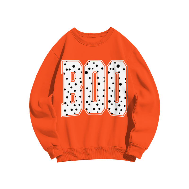 Streetwear BOO Graphic Round Neck Long Sleeve Sweatshirt - Orange - 3XL - image 1
