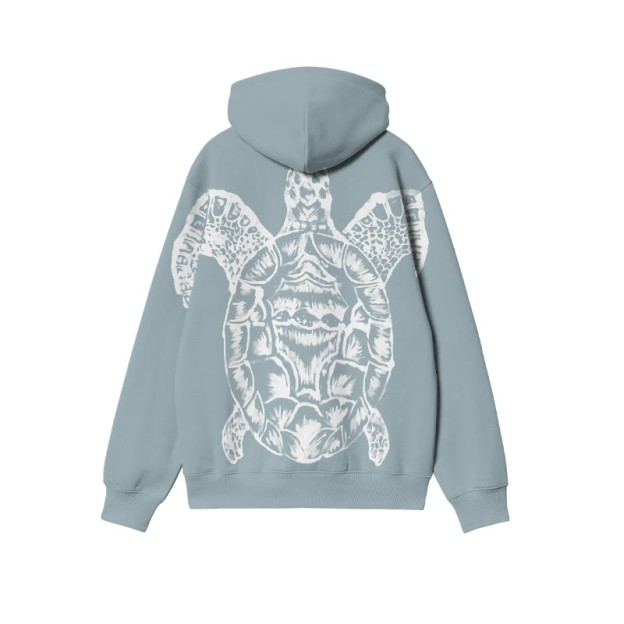Coastal Rose Sea Turtle Bleach Hoodie - Light Blue - US32-34(5XL) - image 2