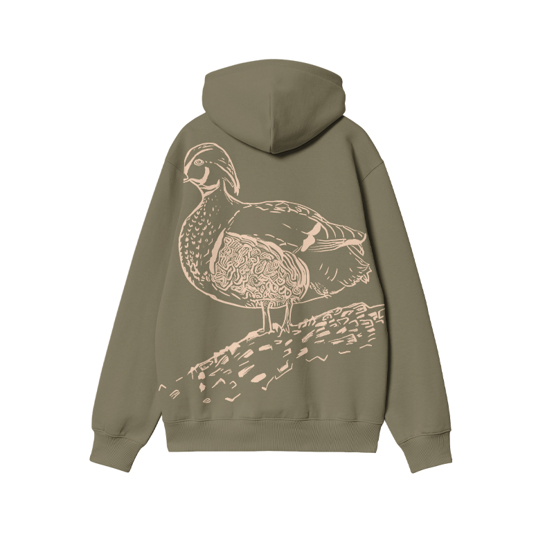 Minimalist Full Back Bird Illustration Long Sleeve Print Casual Hoodie - image 1