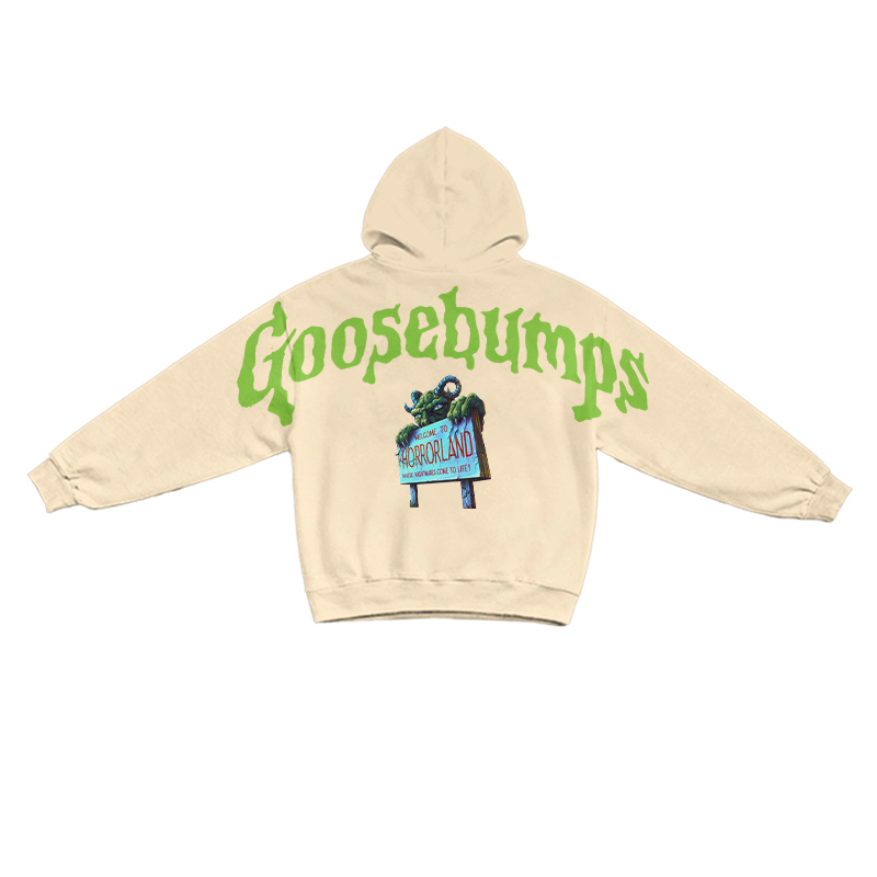 Retro Goosebumps Horrorland Back Print Long Sleeve Hoodie - Apricot - US16-18(2XL) - image 2