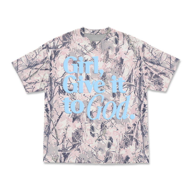 Casual Camo Girl Give It to God T-Shirt - Pink Camo - 3XL - image 16