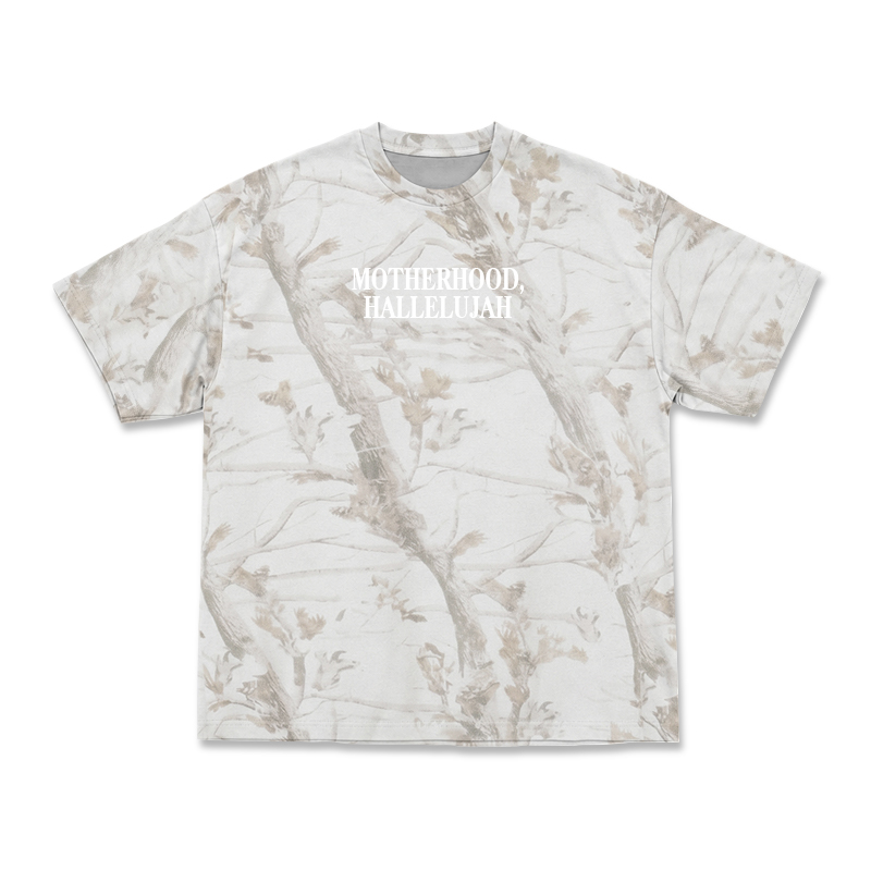 Vintage Camo MOTHERHOOD HALLELUJAH Print T-Shirt - Ivory Branch - 3XL - image 5