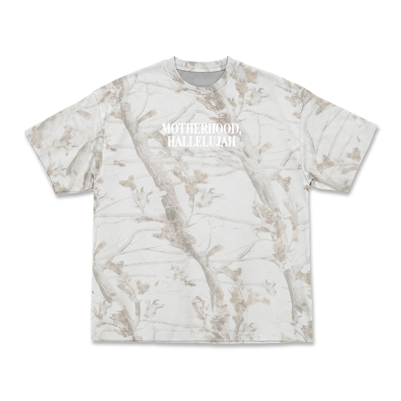 Vintage Camo MOTHERHOOD HALLELUJAH Print T-Shirt - Ivory Branch - 3XL - image 5