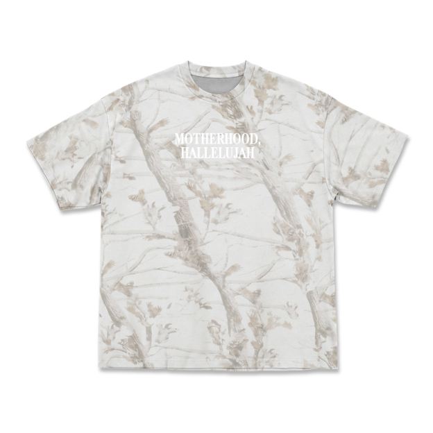 Vintage Camo MOTHERHOOD HALLELUJAH Print T-Shirt - Ivory Branch - 3XL - image 5